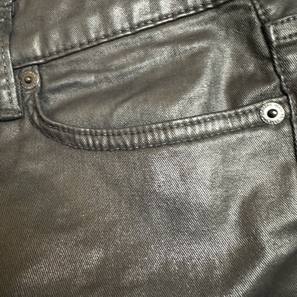 LRL Ralph Lauren Jeans Women 8 Black Modern Skinny Pants Wax Coated Leather-like - Picture 5 of 8